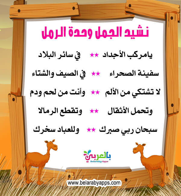 نشيد الجمل وحدة الرمل رياض اطفال